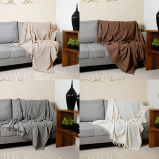 Manta Para Sofá 4,00M x 1,80M Super Extra King Size Grande Grossa Decoração Sala Proteção Capa