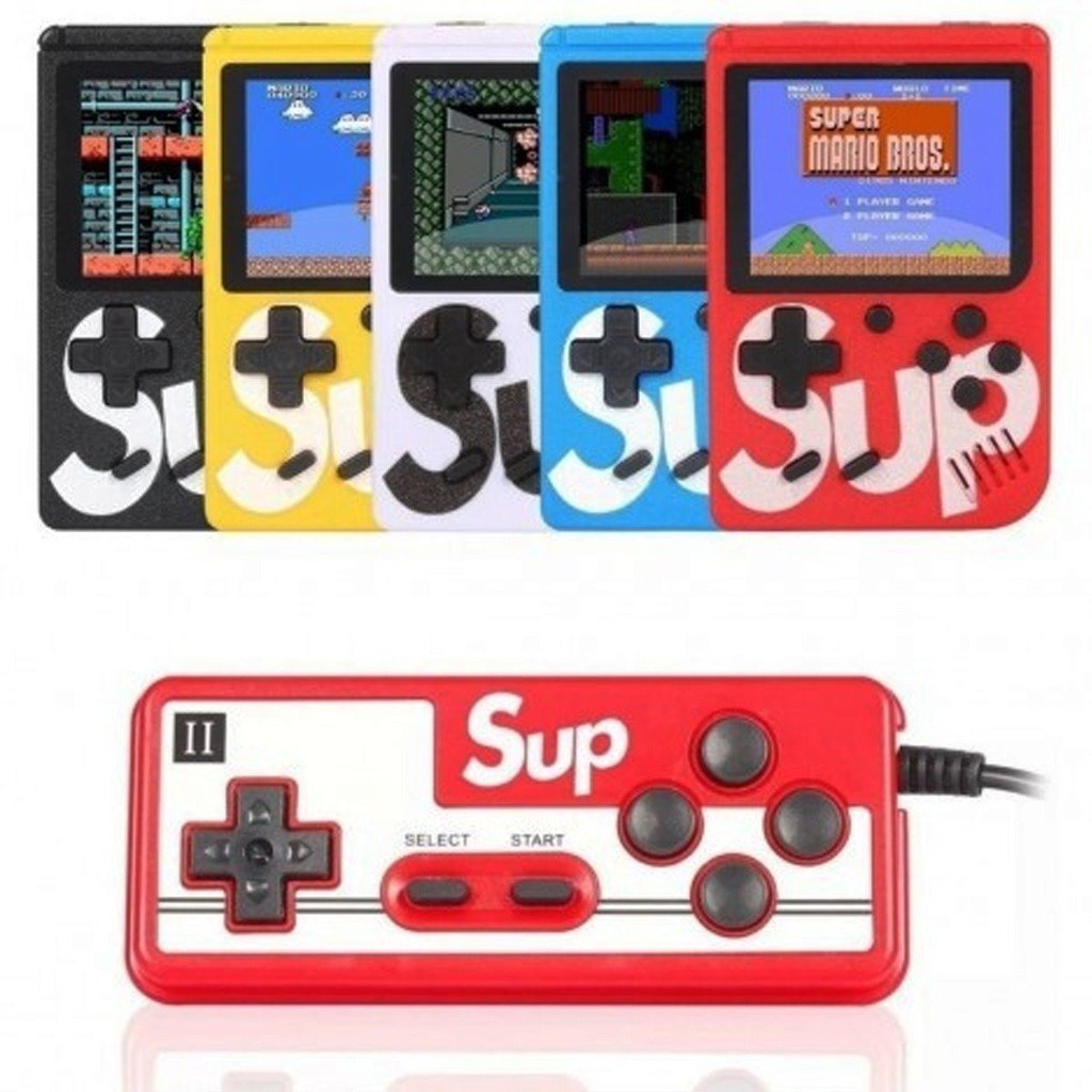 Mini video game portatil sup c 400 jogo 1 controle 2 jogadores console