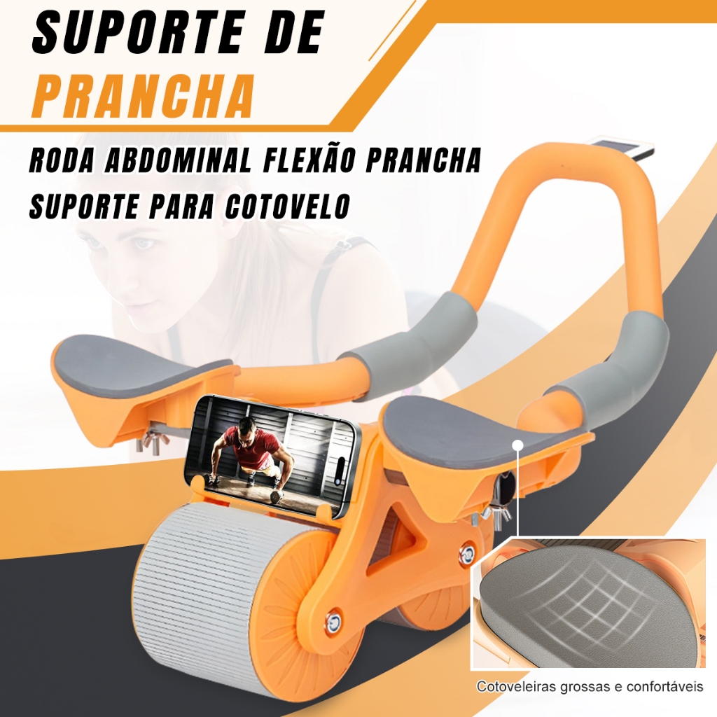 Com Temporizador Ab Abdominal Suporte Do Cotovelo Rolo De Exercício , Equipamento Núcleo Da Roda Ressalto Automático