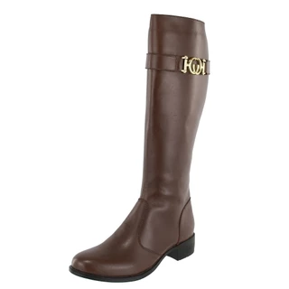 Bota Feminina Montaria Couro Legítimo Cano Alto Salto Baixo Lisa