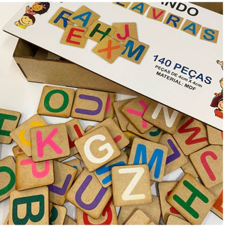 Jogo Educativo Alfabeto Móvel Formando Palavras mdf Madeira - Mega Impress