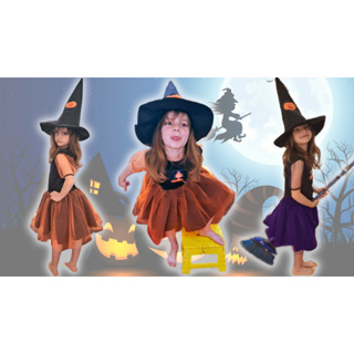 Vestidos de Halloween 5 anos Primeiro vestido de Halloween fantasia para  bebês meninas tutu abóbora espírito desfile fantasia