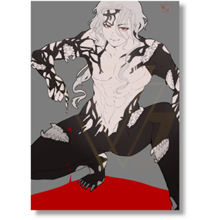 Placa Decorativa Quadro A4 Anime Demon Slayer Muzan Kibutsuji Rei