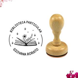 Carimbo personalizado para livros | Carimbo biblioteca pessoal | Carimbo livro floral | Carimbo from the library | Carimbo Acervo Pessoal