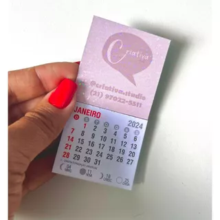 100 Mini Calendários de Geladeira 2026 Mimo para o Cliente - calendário mini de imã com a sua logo.