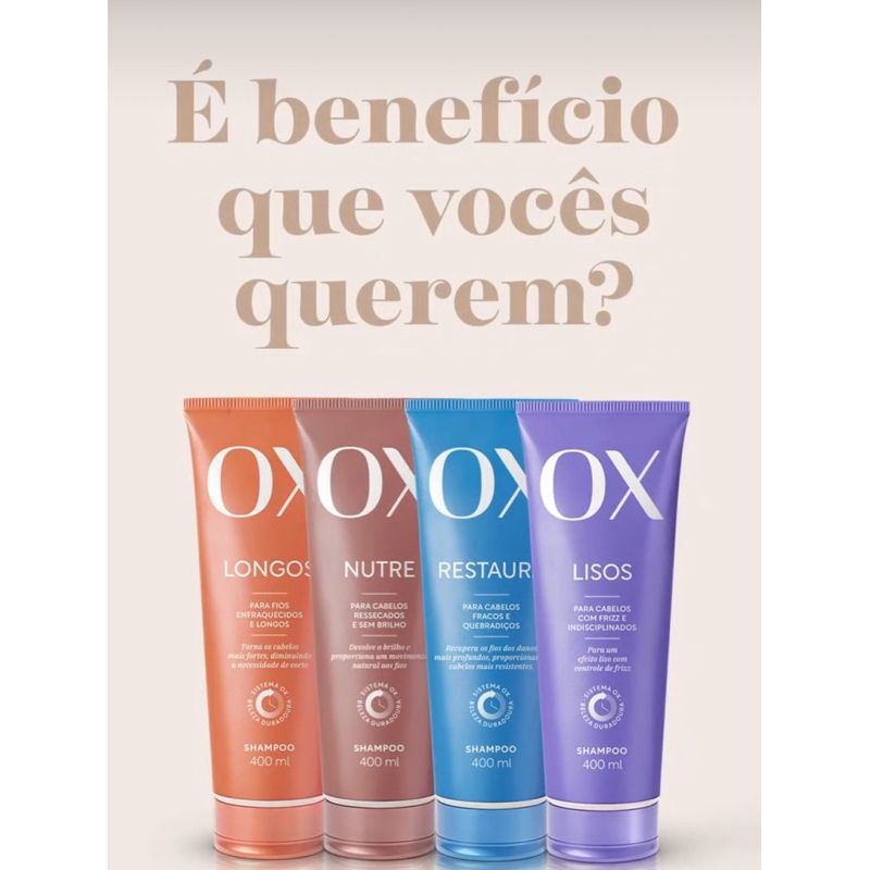 kit Shampoo e Condicionador OX PARA CABELOS RESSECADOS E SEM BRILHO ...