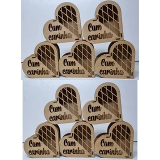 Caixa Coração Bombom COM CARINHO kit 10 unidades
