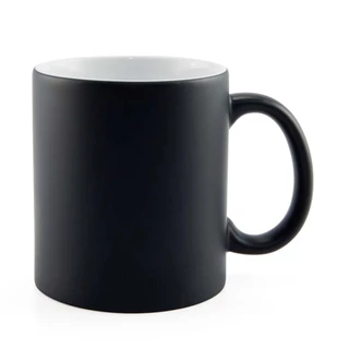 Caneca Mágica Preta Fosca 325ml - Para Sublimação 5 Unidades
