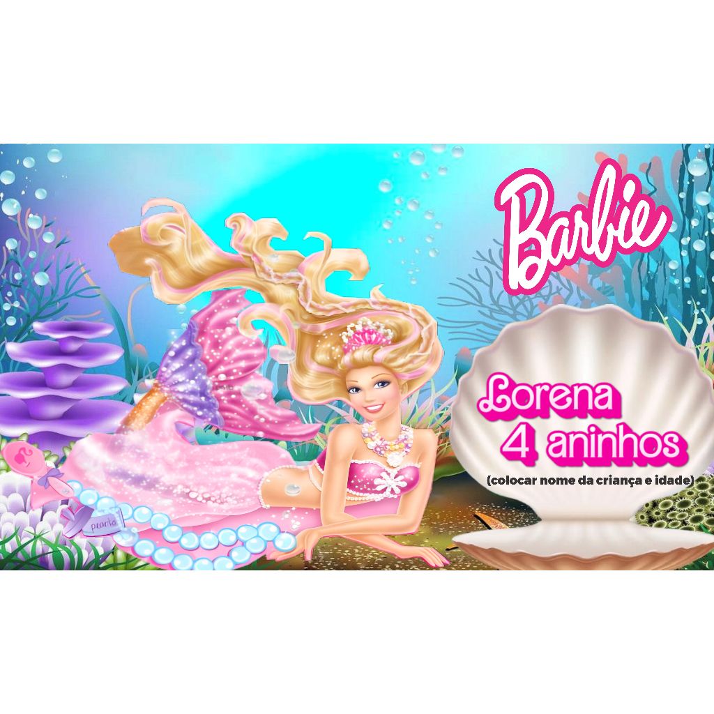 Bar-bie Enfeite de bolo de festa de boneca de sereia, decoração de festa de  concha, topo de sereia pérola, suprimentos de topo de sereia, decoração de  sereia rosa