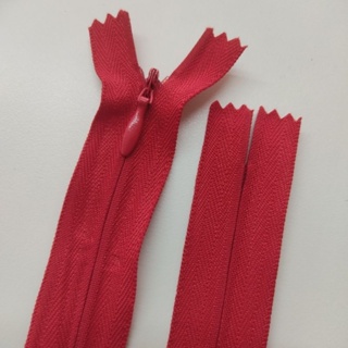 Zíper Invisível Corrente 20cm Vermelho - 10 Unidades