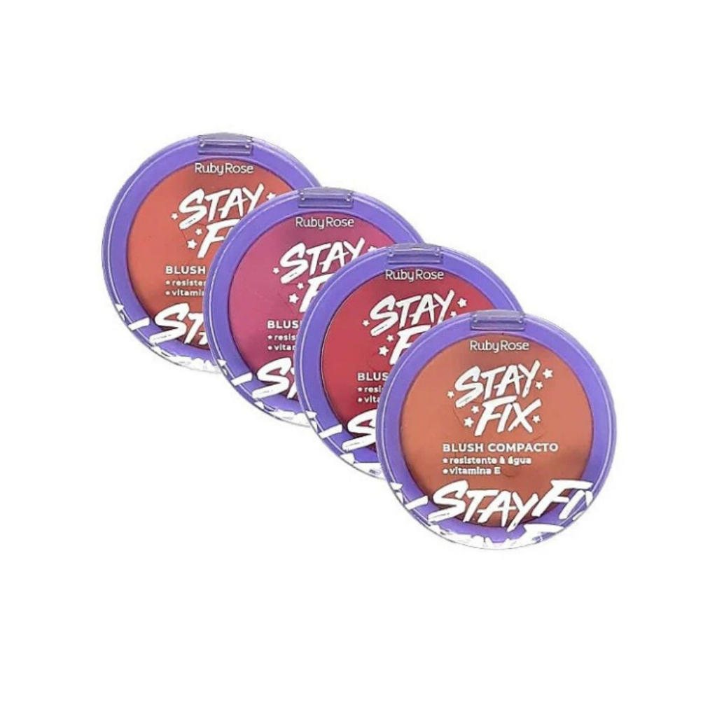 Blush Compacto Ruby Rose Stay Fix | Shopee Brasil