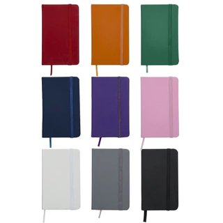 Kit 10 Cadernetas Tipo Moleskine Bloco de Anotações Emborrachado 12x7 Com Pauta
