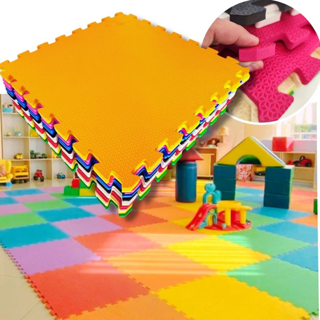 Kit Com 20 Placas De Tatame Tapete Infantil Emborrachado Tapetinho Piso ...
