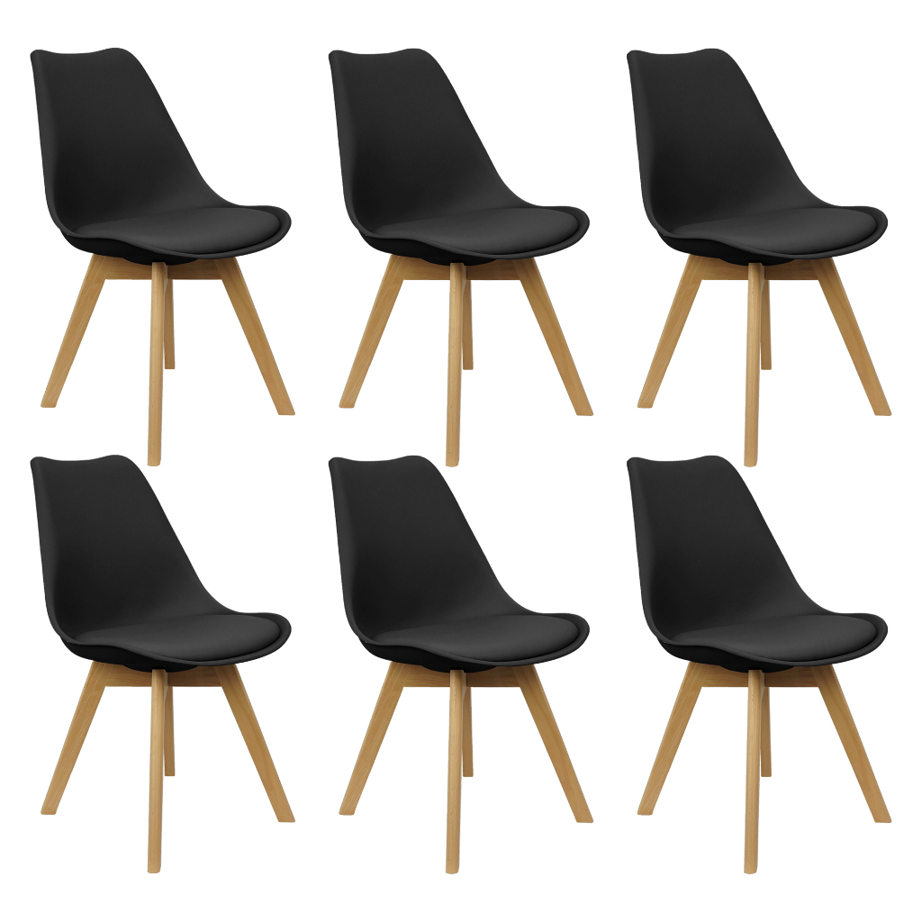 Cadeiras Charles Eames Leda Luisa Saarinen Design Wood Estofada Base Madeira