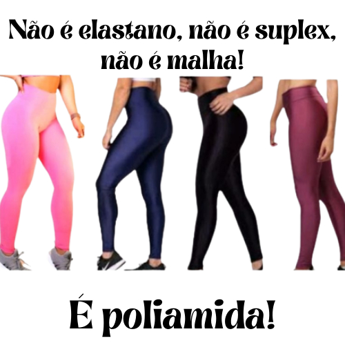 Calça legging poliamida, tecido grosso, não transparente