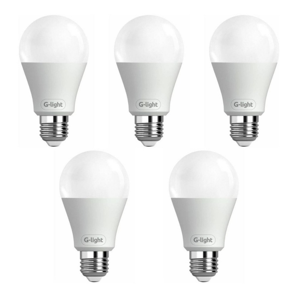 Kit 5 Lâmpadas Led Bulbo 15w E27 Branco Frio Inmetro G-light
