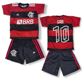 Conjunto do Flamengo Versão Listrado - Modelo 2022 - Infantil / Alta Qualidade - Envio em 24h!