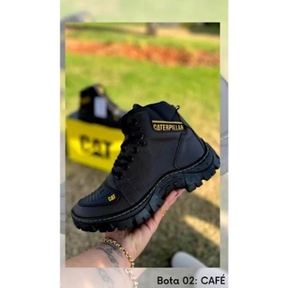 Bota Botina de Segurança Catepillar Sintético Bico Pvc Resistente Envio Imediato Preço de Fábrica