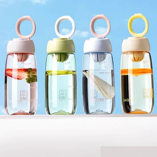 Garrafa Squeeze Plástica 460ML Fitness Com Marcação De Ml E Com Alça Academia Colorida Multicolorido