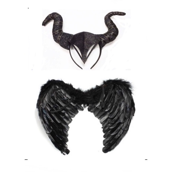 Kit Fantasia Tiara E Asa Malevola adulto ou infantil | Shopee Brasil
