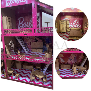 Casa casinha de boneca crua MDF Madeira para bonecas Polly Poli Polli  Pocket Lol Surprise Anime Funko