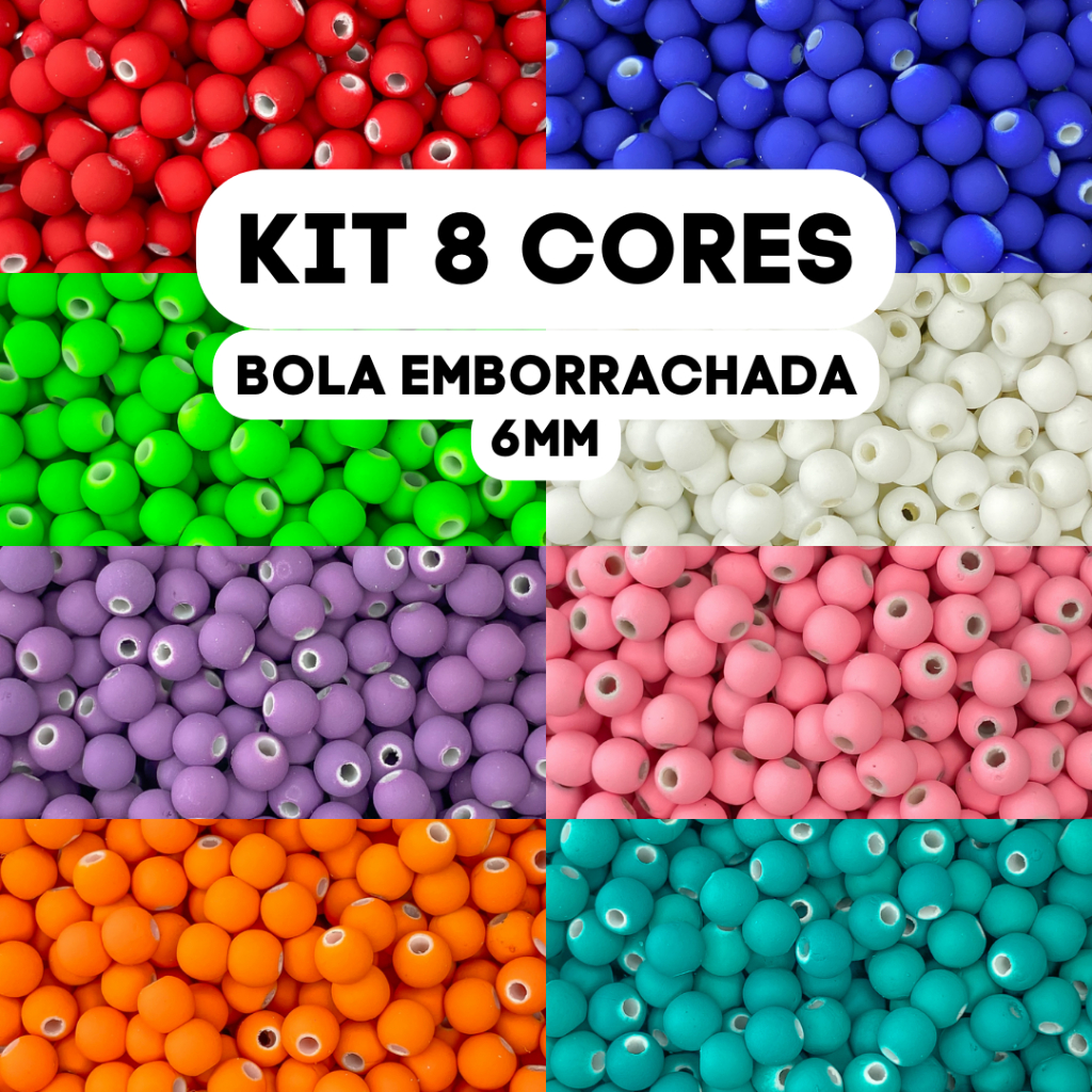 Miçangas Bolas Miçanga Bola Amarela Emborrachada 6mm - 40 gr