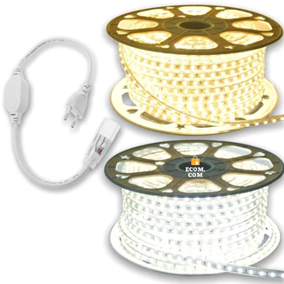 1 a 10 Metros Fita Mangueira Led 5050 Branco Quente e Branco Frio 110v + Fonte de Alimentação