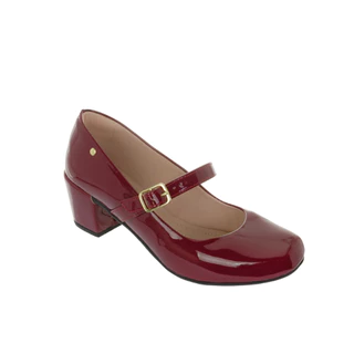 Sapato Feminino Scarpin Bico Quadrado Estilo Boneca