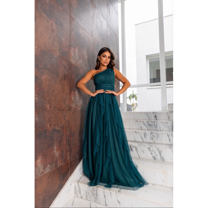 Vestido best sale verde liso