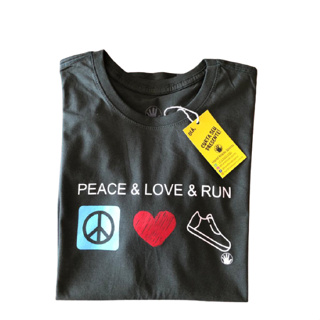 Camiseta Corrida De Rua Algodão Running Peace Love Run