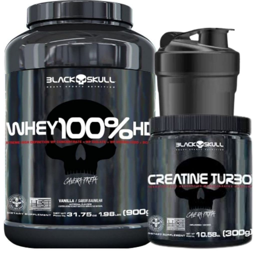 Whey Protein Hd Black Skull E Creatina Turbo 300 Gr