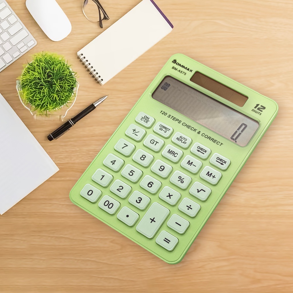 Calculadora De Mesa Ultra Fino Com 12 Dígitos Tela Grande - A575 ...