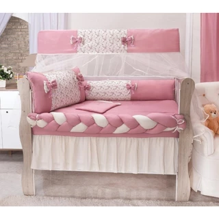 Kit Berço Americano Completo Trançado Menina Menino 9 Peças em Oferta na Shopee