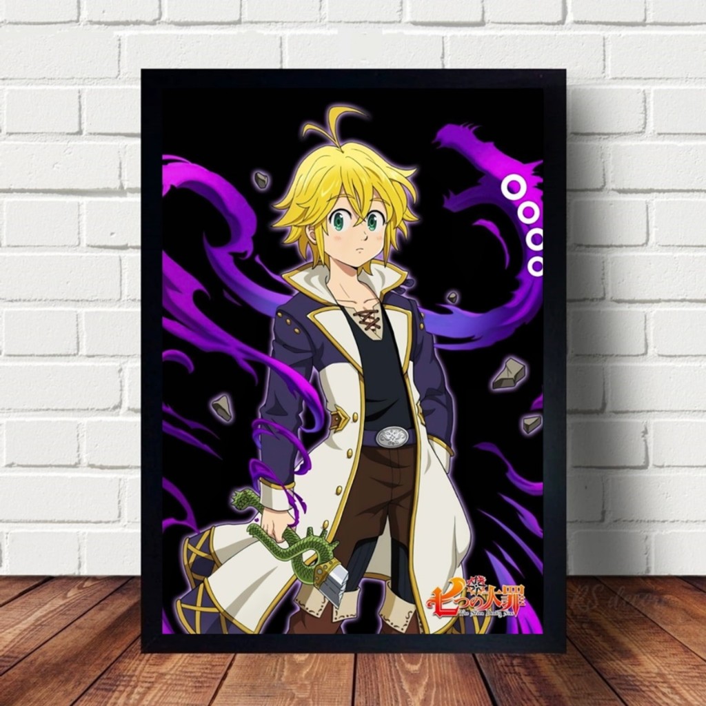 Quadro decorativo geek anime nanatsu no taizai MELIODAS 1 peça