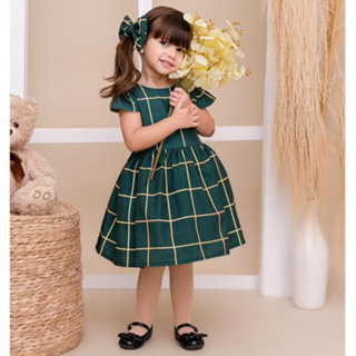 Vestido Infantil Xadrez em Oferta