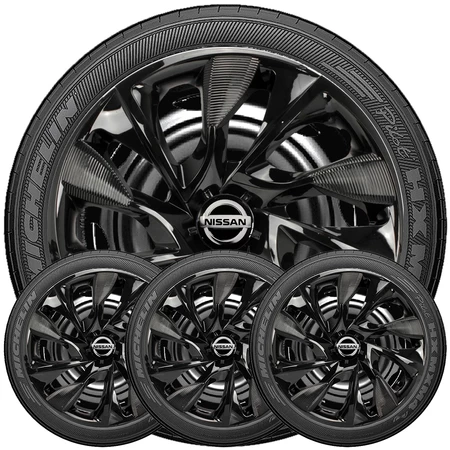 Jogo 4 Pçs Calotas Unicolor Aro 13 14 15 Esportivas Ds4 Pretas Compativel Com Livina Sentra Tida