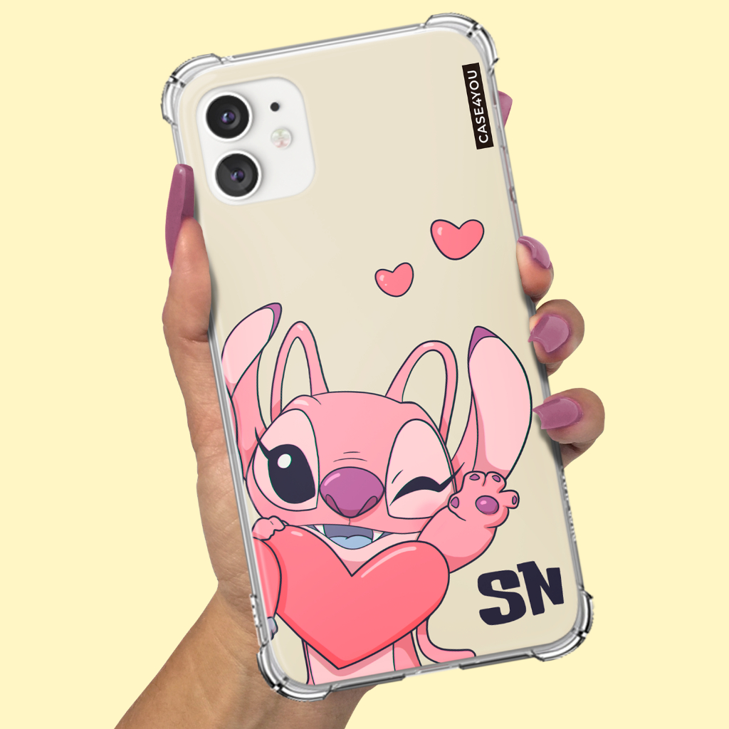 Capa Capinha de celular Personalizada Anti-impacto com nome Stitch 16