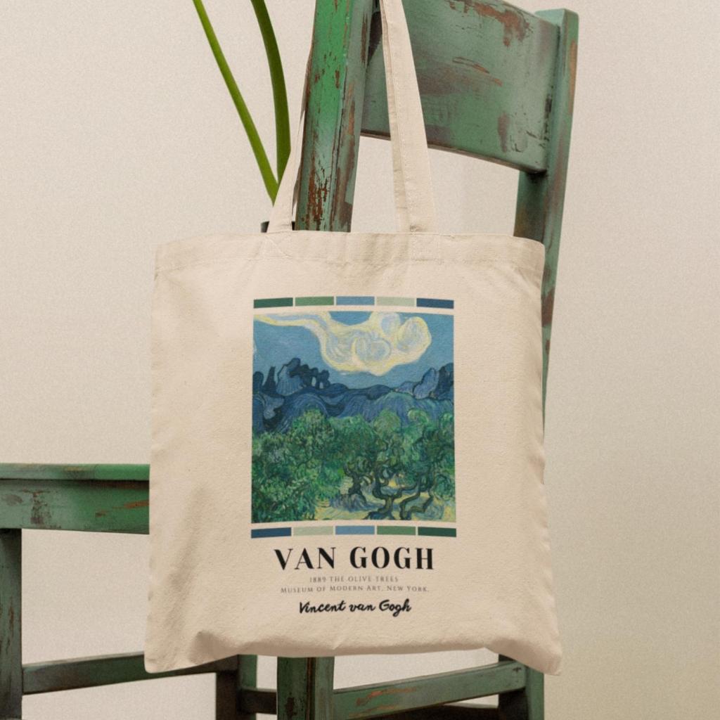 bolsa sacola Van gogh ecobag com ziper