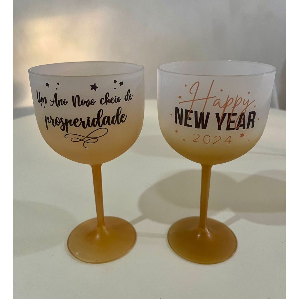 Kit c/5 Taças Drink Personalizadas para Ano Novo 430ml | Shopee Brasil