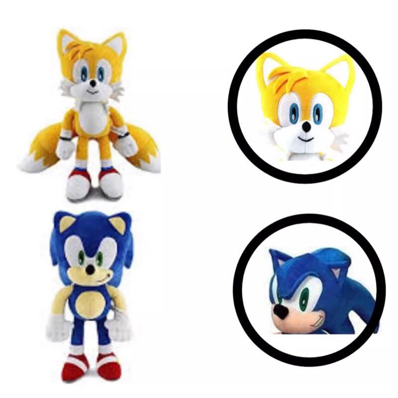 2 Pelúcia Super Sonic Azul e Amarelo Gold Turma Do Sonic Game