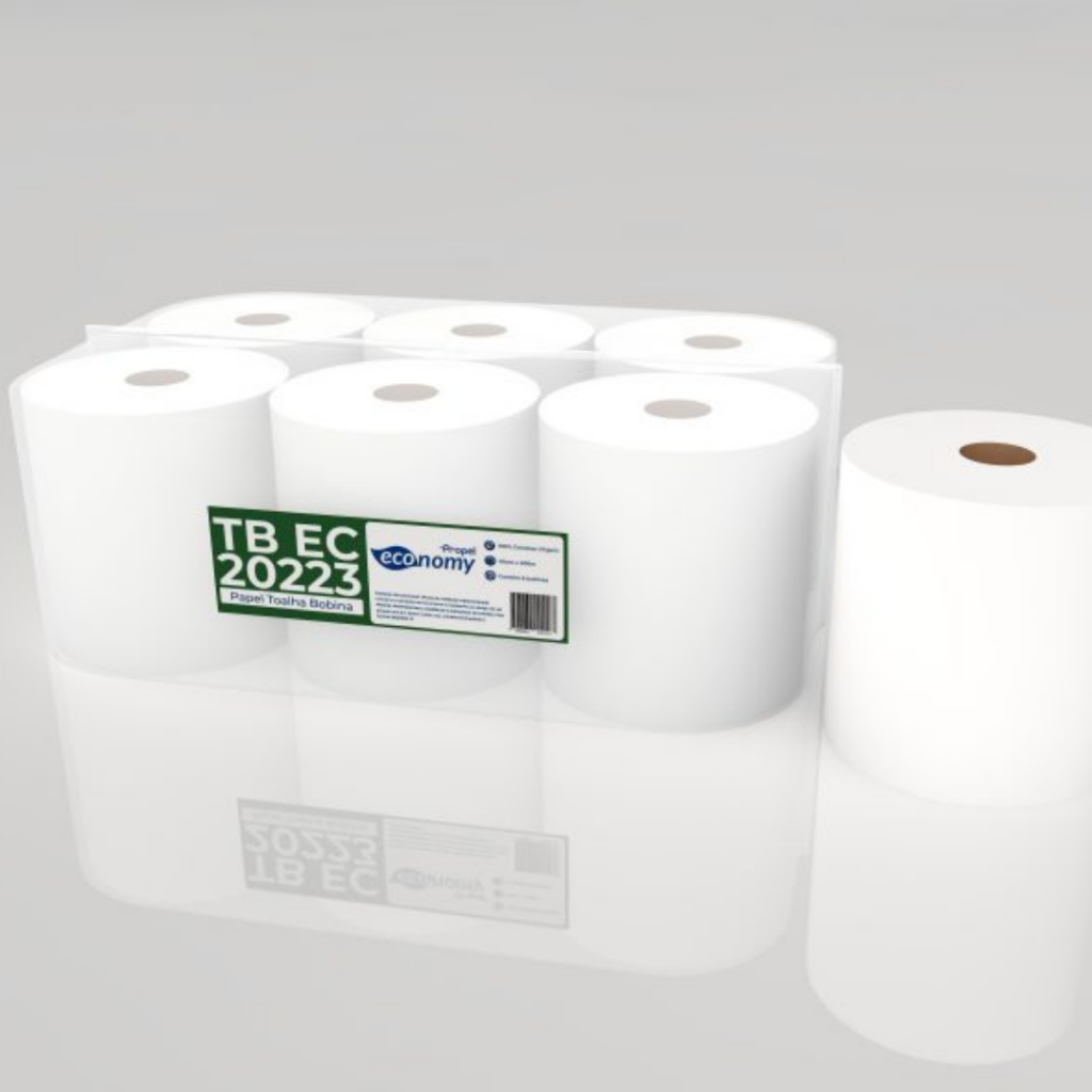 Papel Toalha Em Bobina Pc C/6 Rolos De 20cm X 200m