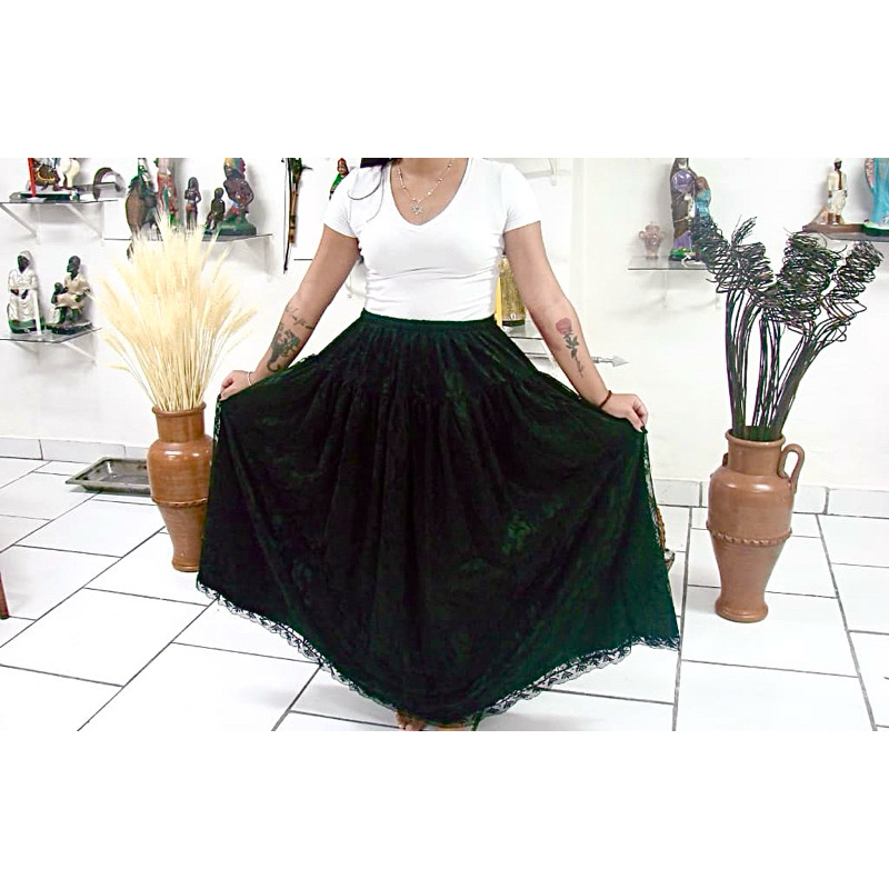 saia de renda com forro pomba gira varias cores umbanda candomblé ...