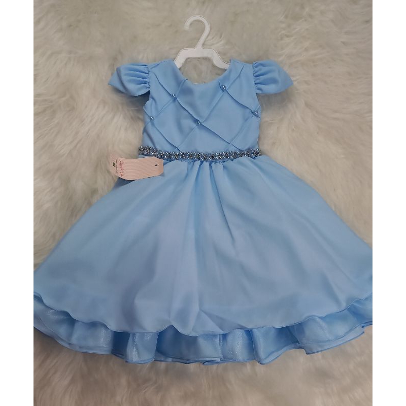 Vestidos Infantil Luxo Azul Serenity Pérolas Festa,Daminha,Formatura, Aniversários, Casamentos