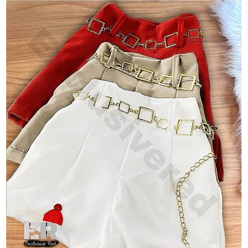 Short de cetim cintura hot sale alta