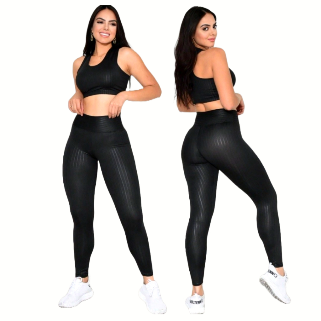 Conjunto cirrê 3D de calças - Vs criações moda fitness - Conjunto