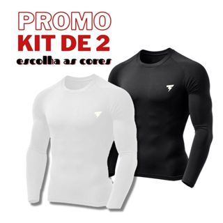 Kit 2 Camisetas Blusas Dry Fit Esportes Fitness Esportivas Manga Longa E também na Opção de 1 Unidade