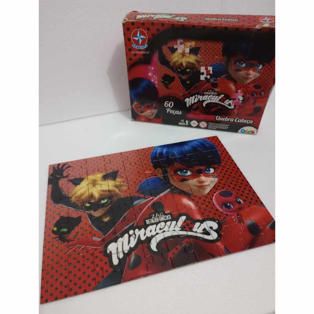 Jogo Quebra Cabeça Miraculous Ladybug 60 Peças - Estrela - A sua Loja de  Brinquedos, 10% Off no Boleto ou PIX