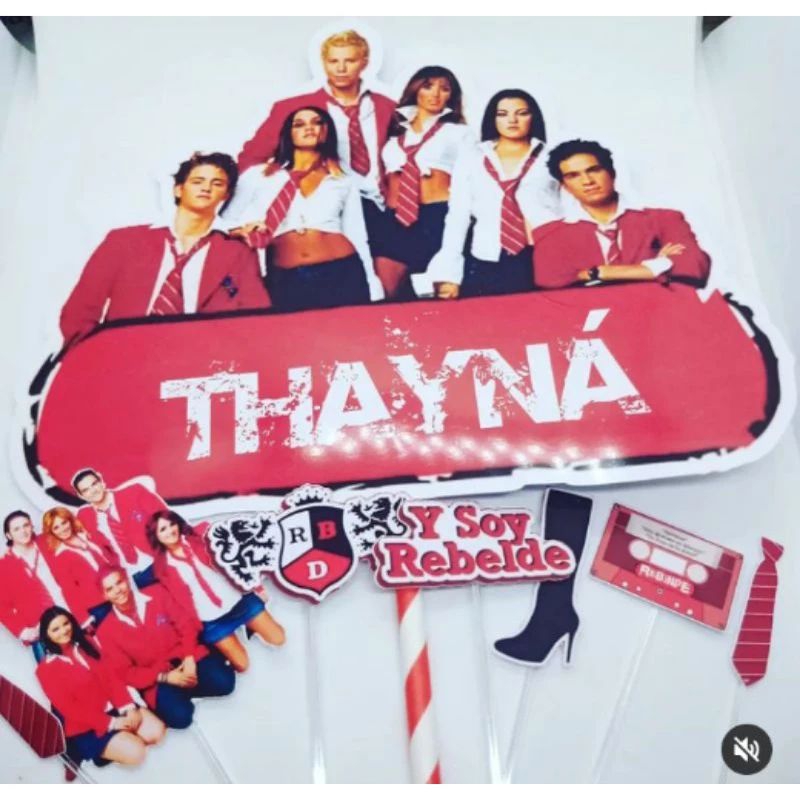 Topo de bolo e toppers RBD-festa em casa-decoração de festa ( pronta ...