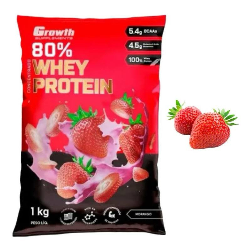 Whey Protein Growth 100% original sabor Morango