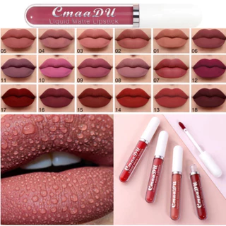 CmaaDu Batom Gloss Líquido Matte Veludo Impermeável Duradouro